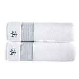 Brooks Brothers Rope Stripe Border // Bath Sheets // Set of 2