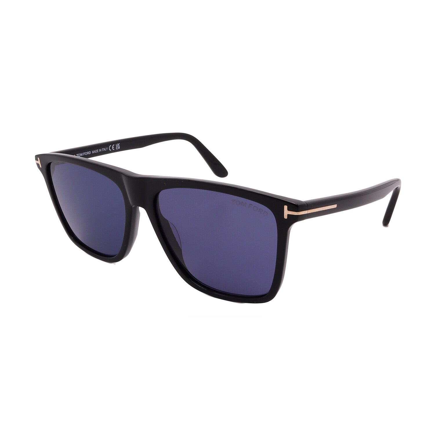 Tom Ford // Men's // FT0832/S 01V Square Sunglasses // Black + Blue Lenses