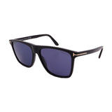 Tom Ford // Men's // FT0832/S 01V Square Sunglasses // Black + Blue Lenses