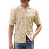 Solid Knit Button-Down Shirt