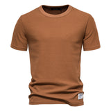 Waffled Crewneck Short-Sleeve T-Shirt