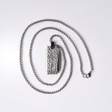 Duxot Marcel Stainless Steel + Argent Meteorite Dog Tag Necklace // 25.6"