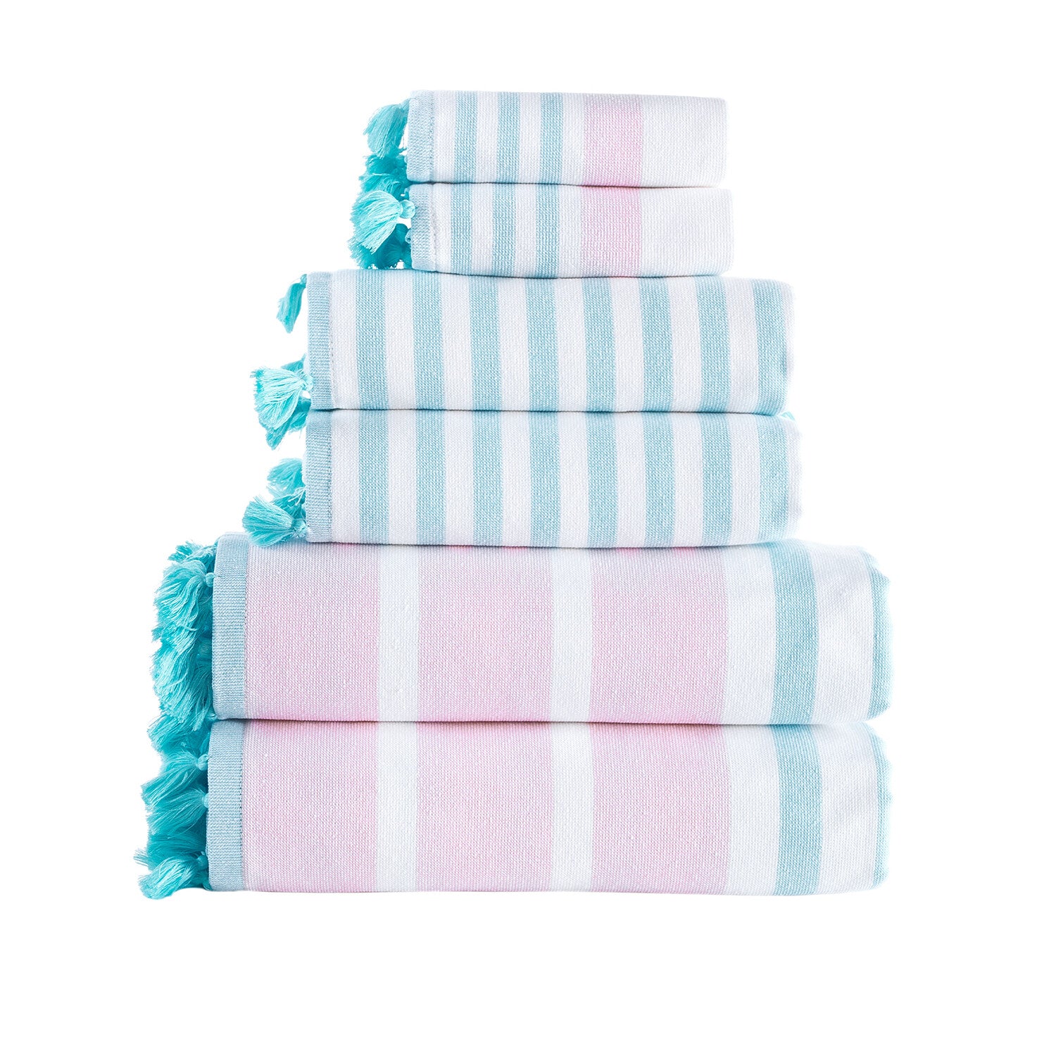 Brooks Brothers Turkish Pesthemal // 6 Piece Towel Set // Orange
