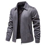 Faux Suede Zip-Front Jacket