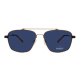 Shinola // Men's // SH2100S 718 Pilot Sunglasses // Gold Matte Black + Blue Lenses