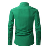 Solid Front Pocket Long-Sleeve Button-Up Shirt