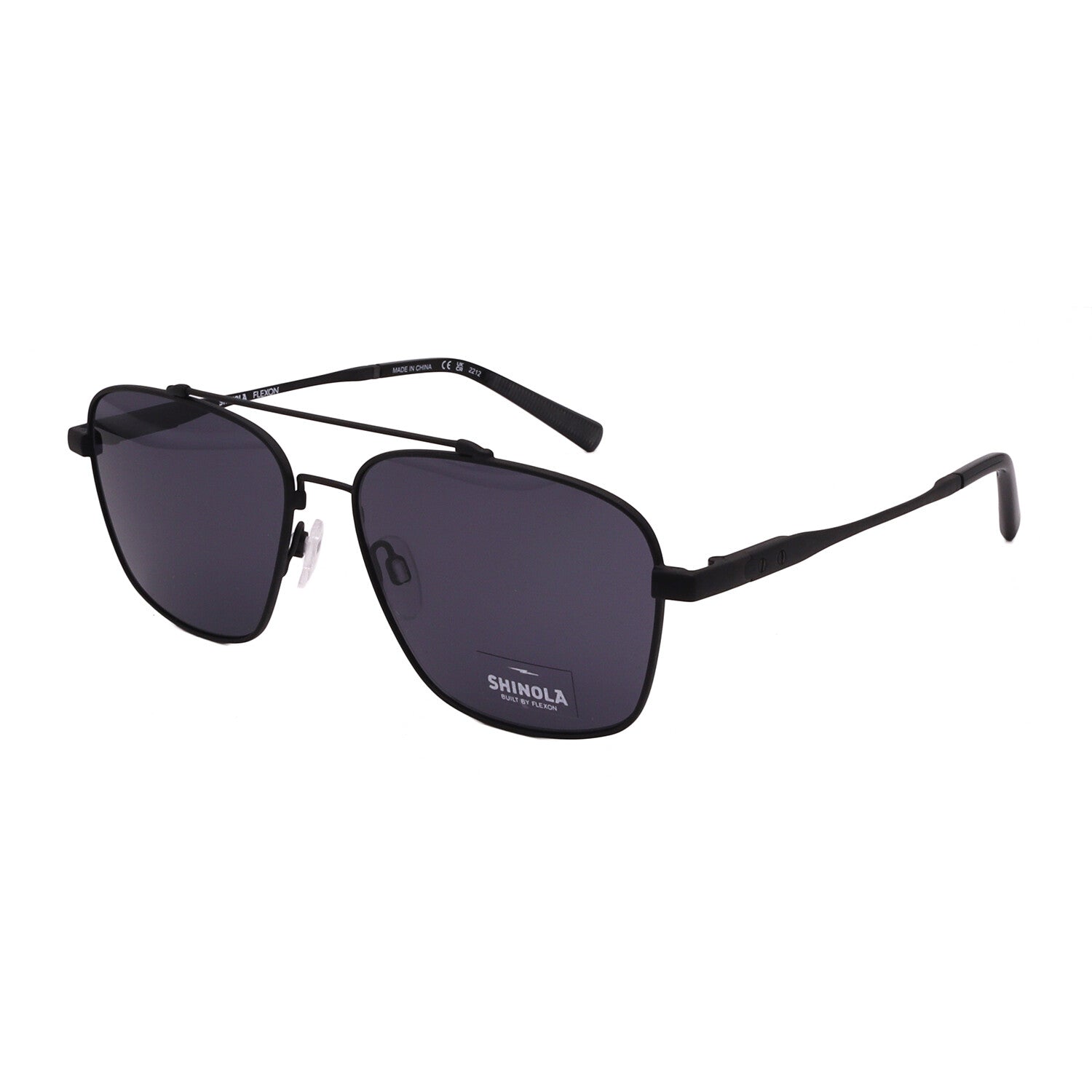 Shinola // Men's Pilot SH2100S 001Sunglasses // Matte Black + Grey Lenses