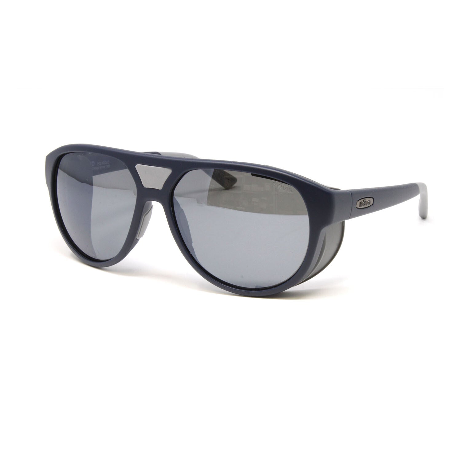 Revo Men's // Alpha 2 in 1 Aviator Polarized Sunglasses // Matte Navy + Graphite