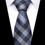 Formal Men's Necktie // Slate Grey & Charcoal Checkered