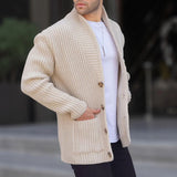 Shawl Collar Striped Knit Cardigan