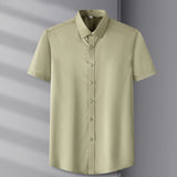 Solid Short-Sleeve Button-Up Shirt