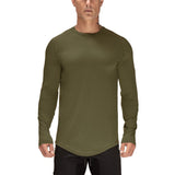 Crewneck Long-Sleeve Long Slim Fit T-Shirt