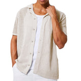 Knit Hollow Out Button-Down Shirt