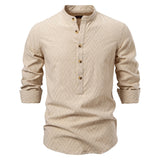 Nehru Collar Jacquard Knit Shirt