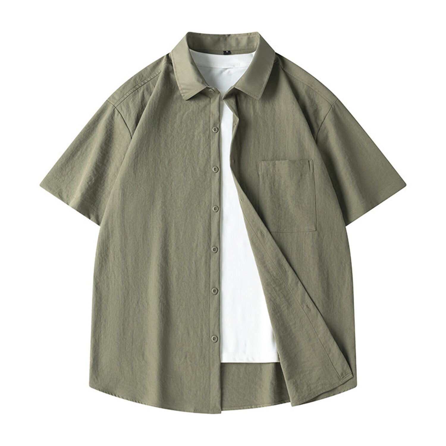 Oversized Short-Sleeve Button-Up