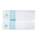Brooks Brothers Rope Stripe Border // Bath Sheets // Set of 2