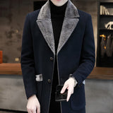Faux Fur Lapel Chesterfield Coat
