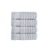 Herringbone Hand Towel // Silver // Set of 4