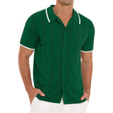 Knit Tipped Collar Button-Down Shirt
