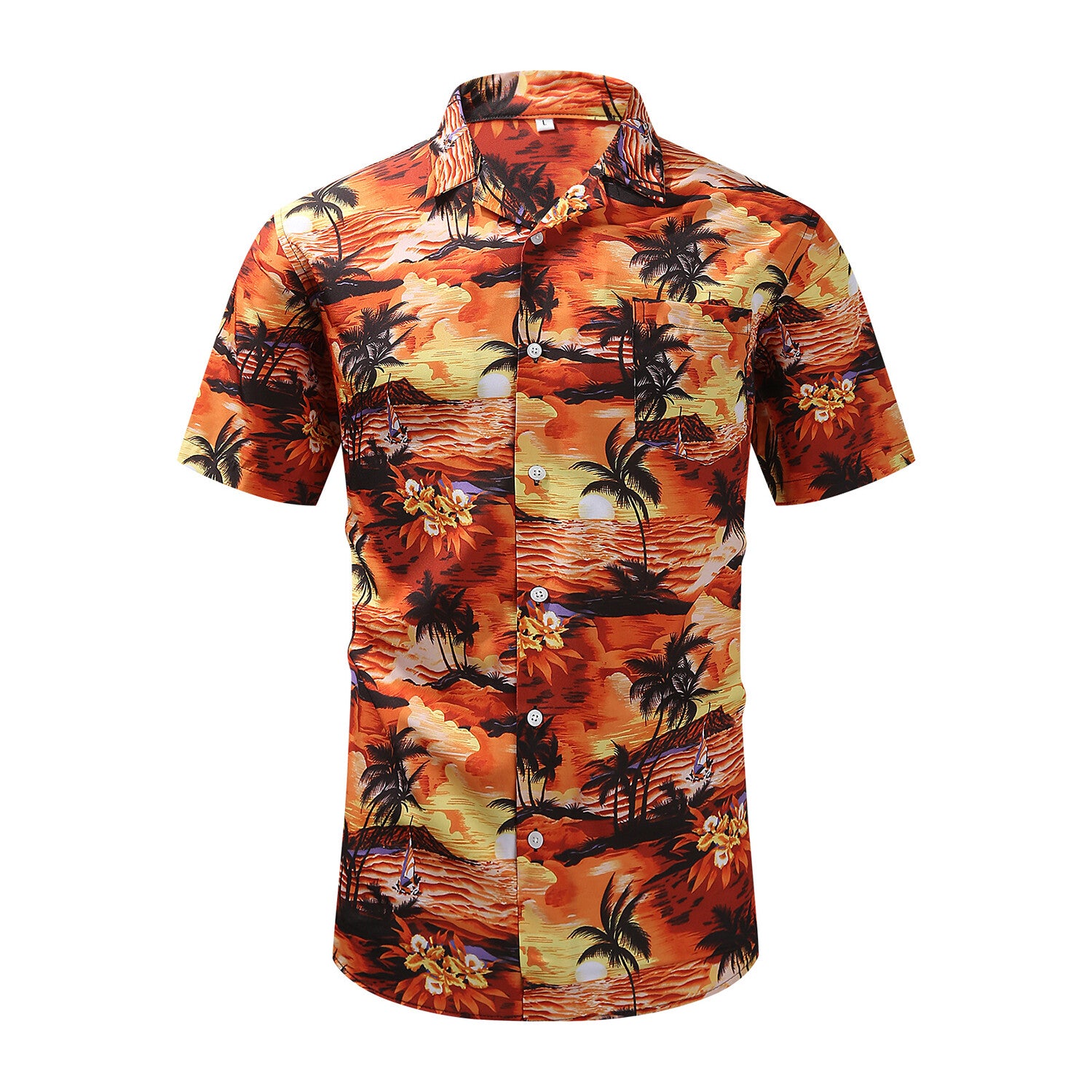 Palms & Boats Short-Sleeve Button-Up Shirt