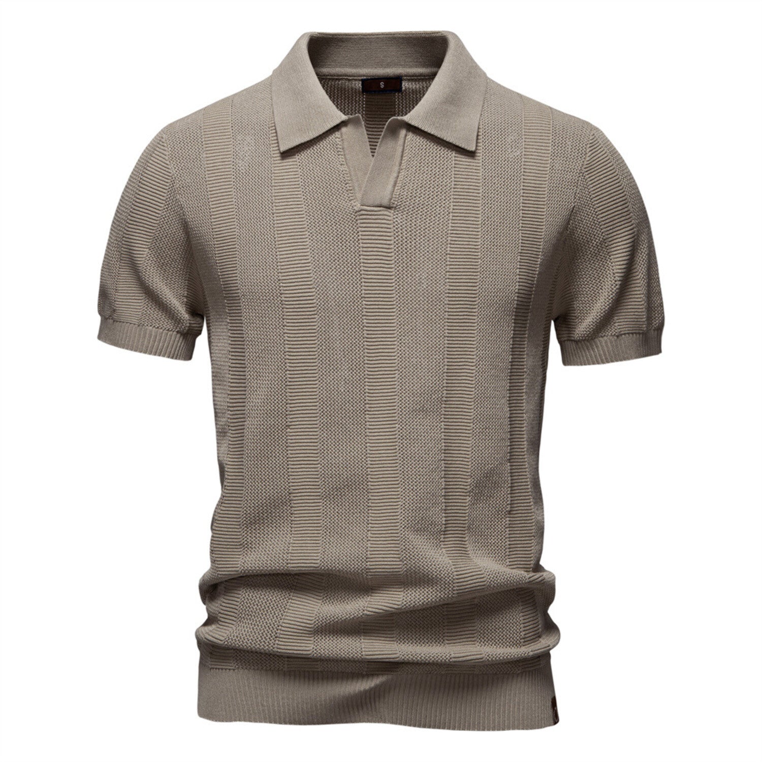 Vertical Asymmetric Striped Short-Sleeve Polo