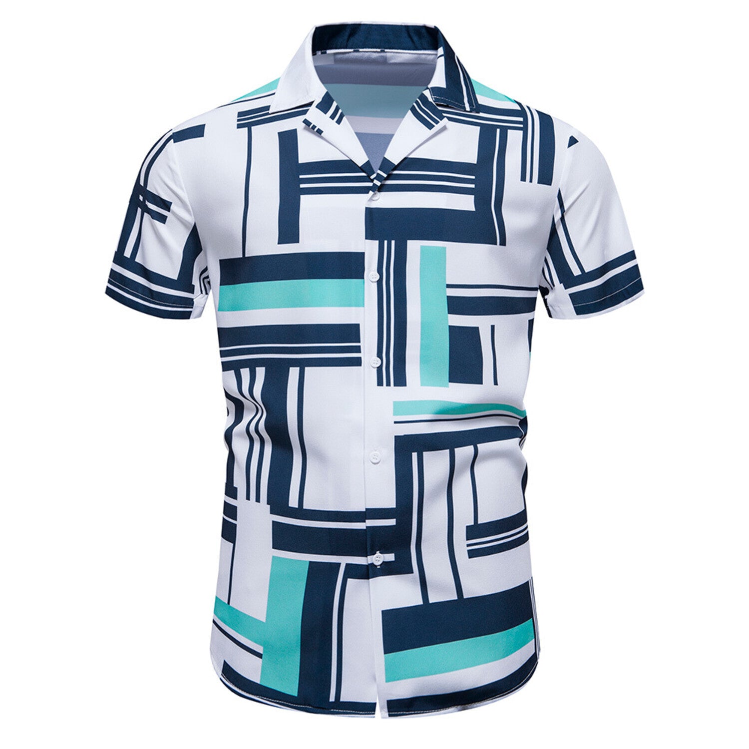 Geometric Pattern Short-Sleeve Polo