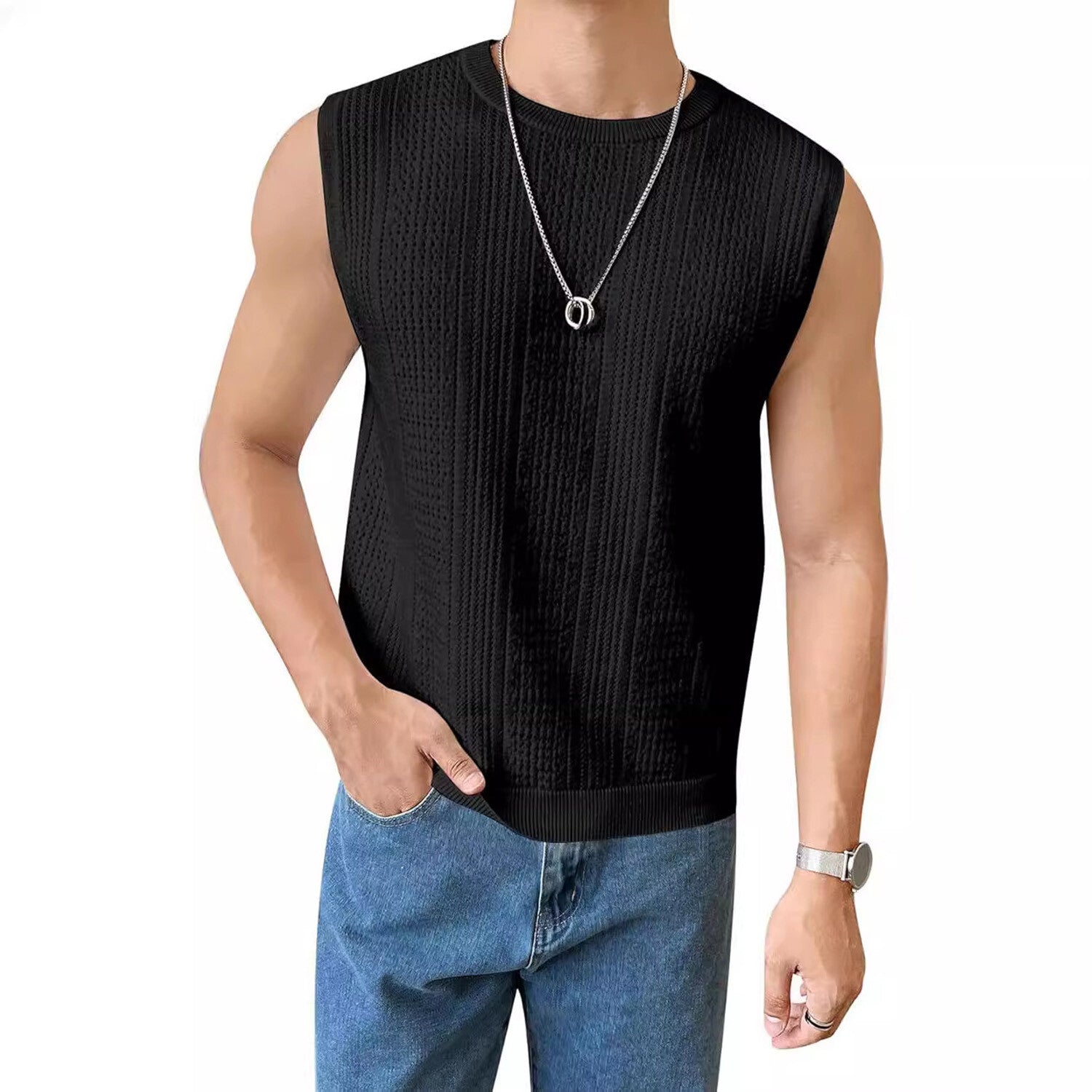 Sleeveless Knit Tank Top