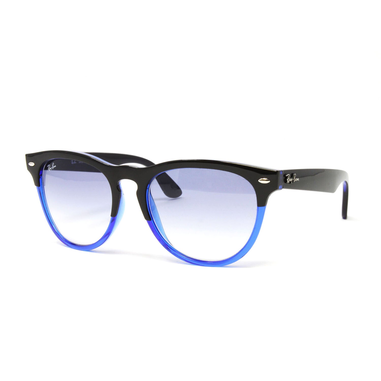Ray Ban Unisex RB4471/663219 IRIS Sunglasses // Black on Transparent Blue