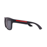 Men's // Prada Sport PS01US UFK5L0 Square Sunglasses // Grey Rubber + Grey Mirror Black Lenses