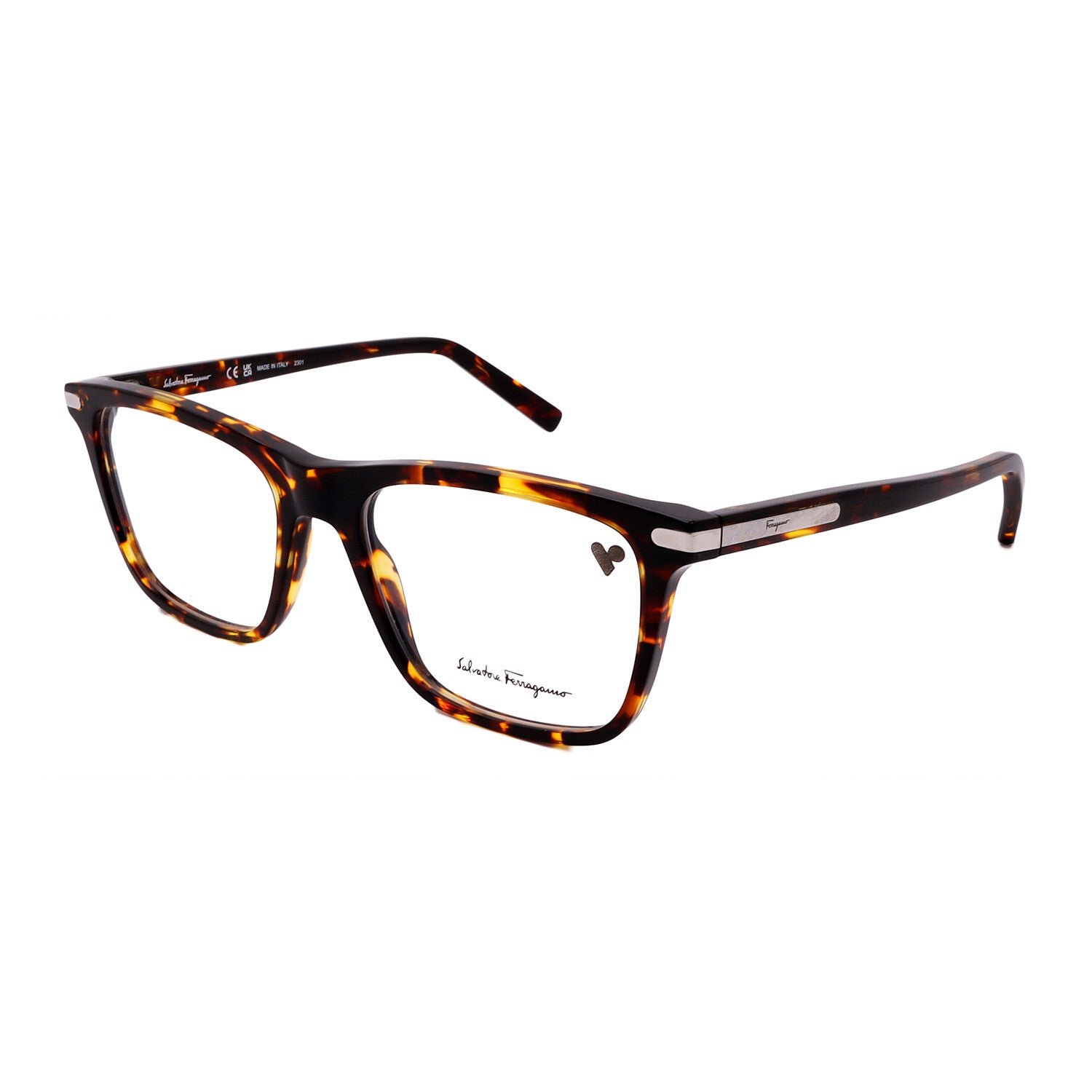 Salvatore Ferragamo // Men's // SF2959 219 Square Optical Glasses // Light Havana  + Clear Demo Lenses