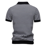 Horizontal Striped Short-Sleeve Polo