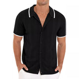 Knit Tipped Collar Button-Down Shirt