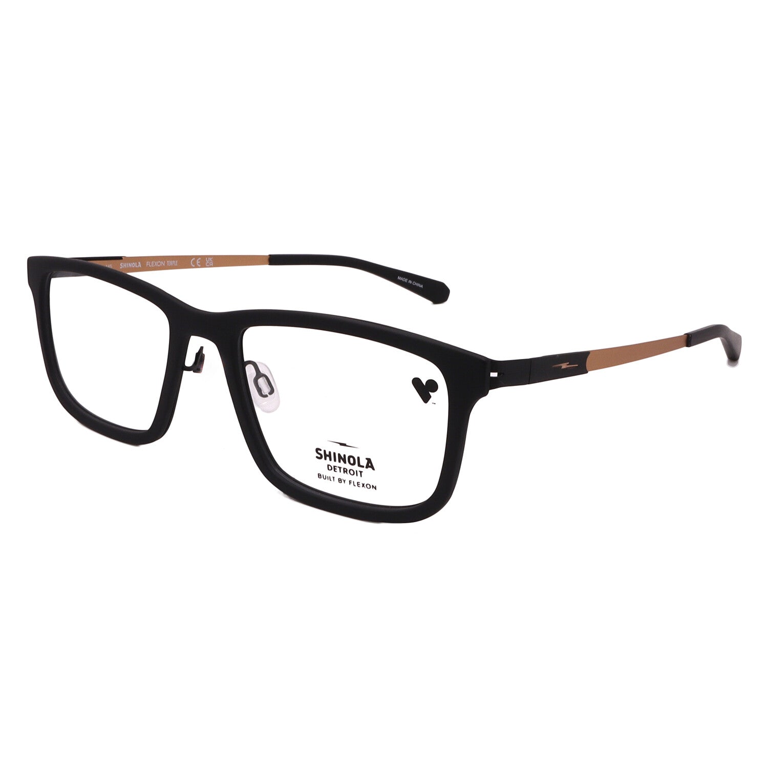 Shinola // Men's // SH37000 001 Square Optical Glasses // Matte Black + Clear Demo Lenses