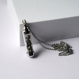 Duxot Marcel Stainless Steel + Muonionalusta Meteorite Drops Pendant Necklace // 25.6"