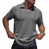 Striped Knit Short-Sleeve Polo