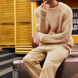 Crewneck Big Chain Knit Sweater