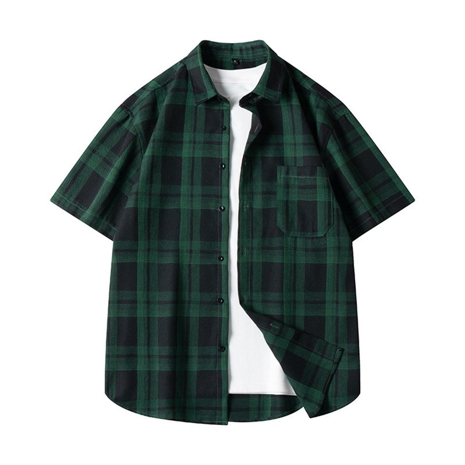 Glen Check Short-Sleeve Button-Up