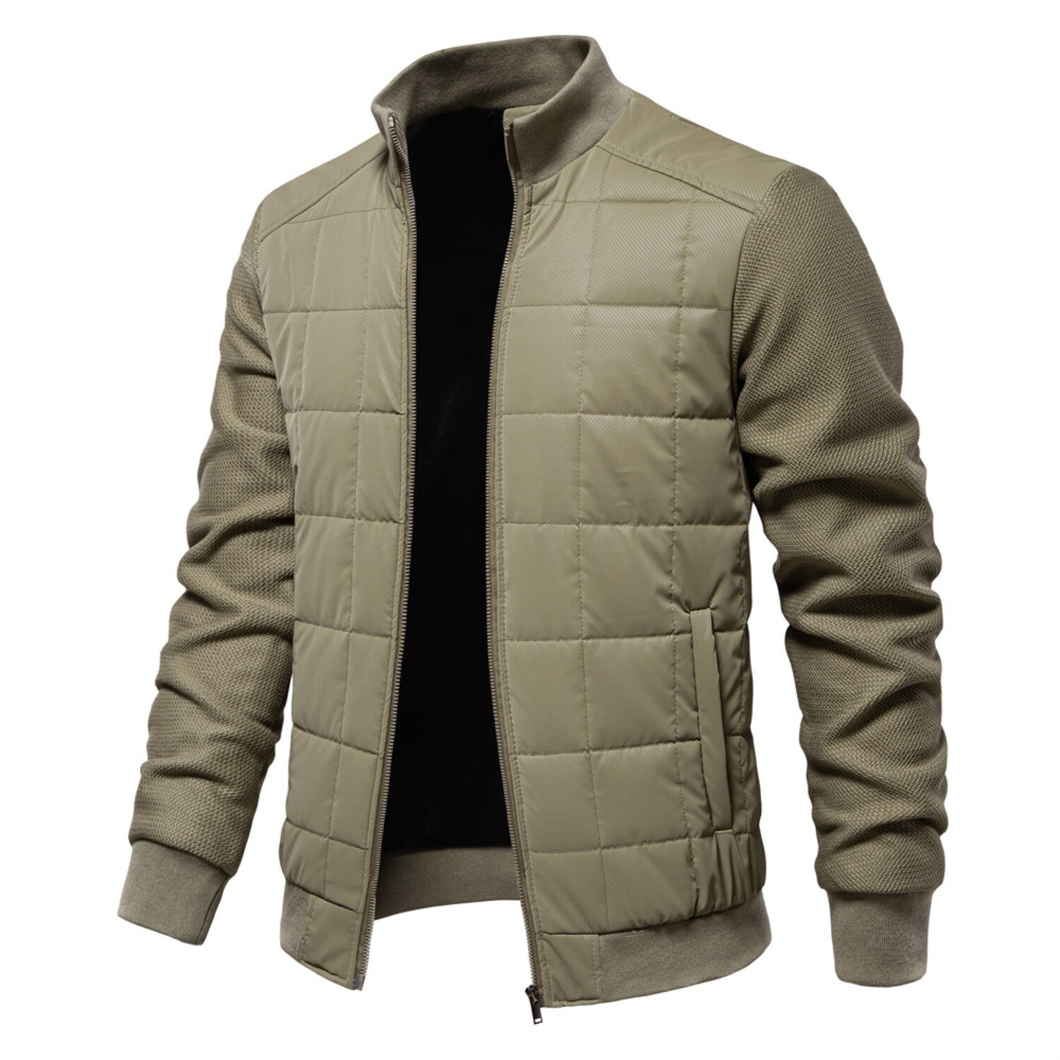 Mock Neck Quilted Jacket