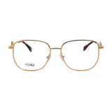 Fendi // Men's // FE50111F 030 Pilot Optical Glasses // Gold + Clear Demo Lenses