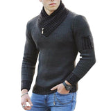 Ribbed Shawl Collar Sweater