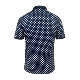 Polka Dot Short-Sleeve Quarter-Zip Polo