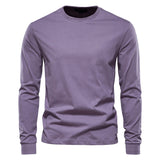 Solid Crewneck Long-Sleeve T-Shirt