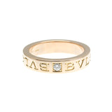 Bulgari // 18k Rose Gold Double Logo Diamond Ring // Ring Size: 6 // Store Display