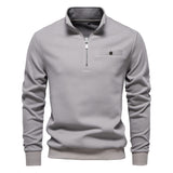 Quarter-Zip Pocket Detail Sweatshirt