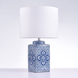 Margaret Metal & Ceramic Table Lamp, White/Blue