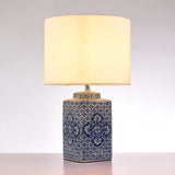 Margaret Metal & Ceramic Table Lamp, White/Blue
