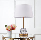 Aston Metal & Acrylic Table Lamp, White/Clear