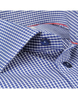 Made in Italy Dress Shirts// Navy + White Check - contemporary fit- Final Sale