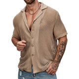 Sheer Knit Button-Up Shirt