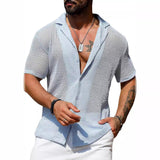 Sheer Knit Button-Up Shirt